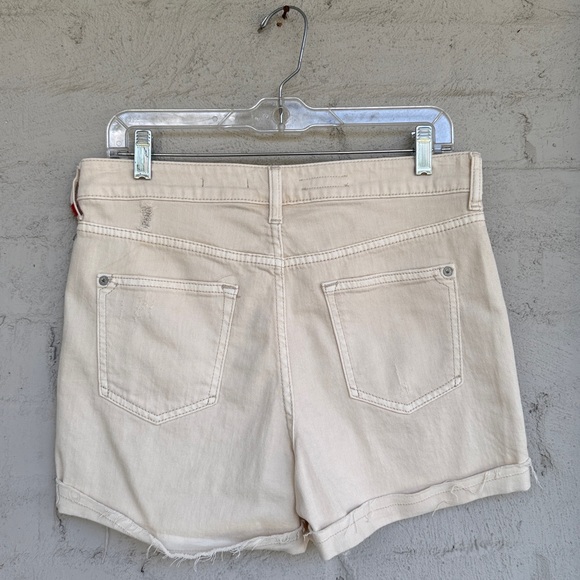 Anthropologie Pilcro Cream Button Fly High Rise Distressed Jean Shorts Waist 29 - Picture 6 of 13